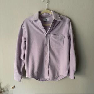 Aritzia Tna Cozy Boyfriend fleece Shirt Jacket in Lavender Size 1
